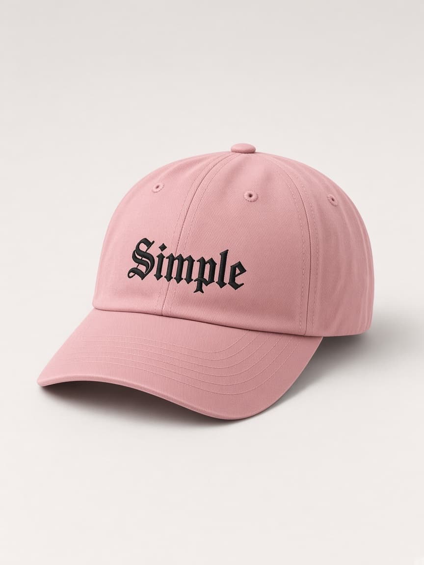 Simple Cap in Dusty Pink, front